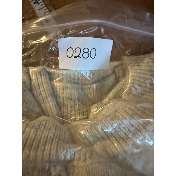 WILLIAM RAST Alpaca Bobble Sweater Women XS V-Back Heathered Ivory Dolman Sleeve - Picture 11 of 12